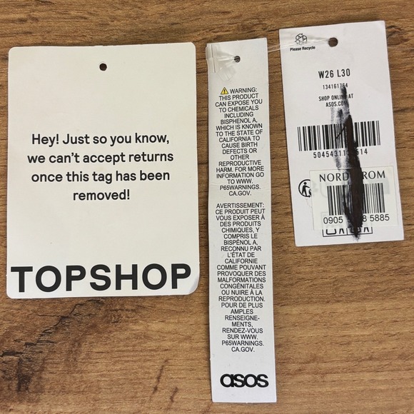 NWOT TOPSHOP Cinch Low Rise Relaxed Jean In White Women Size W26 L30 Casual - Picture 14 of 14